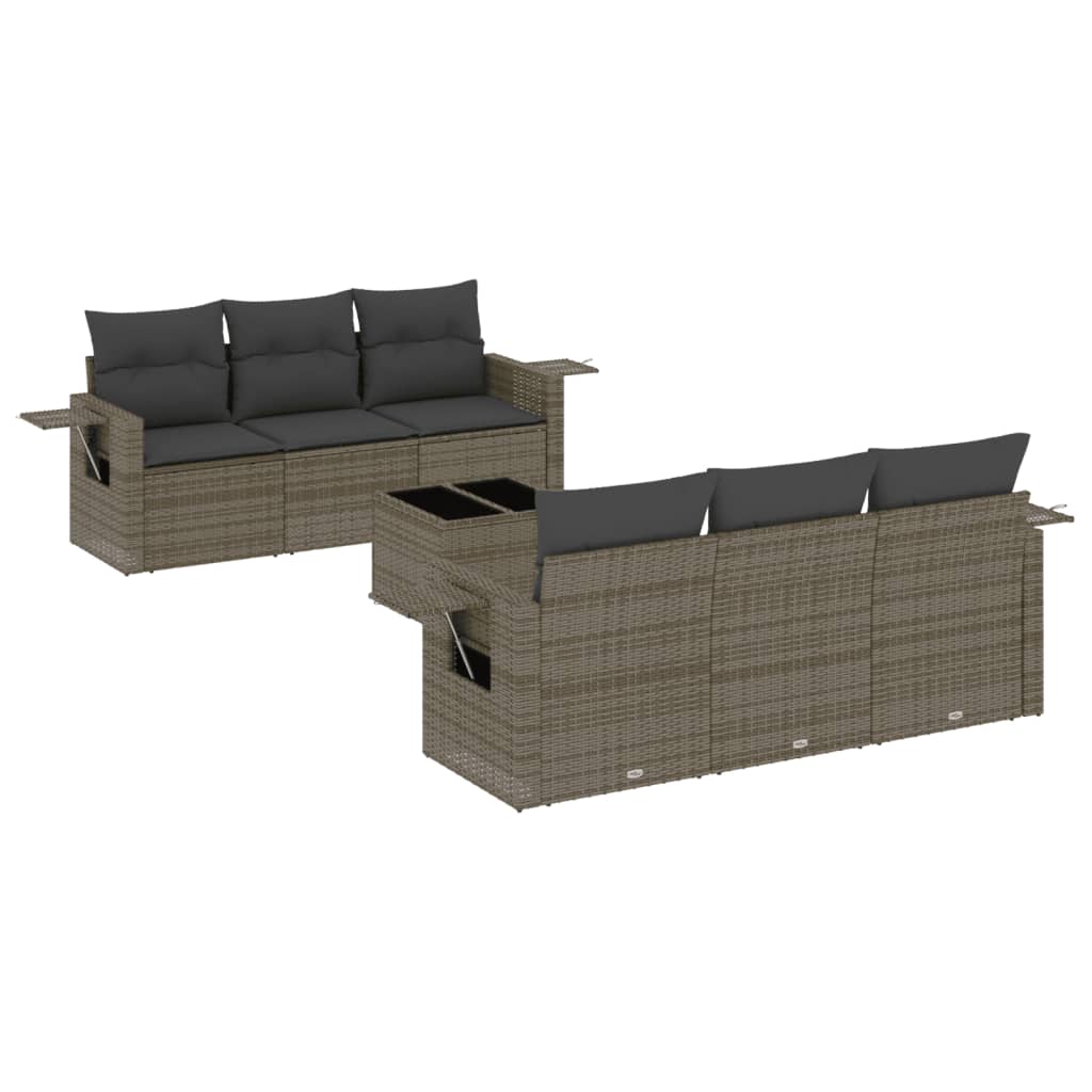 7-dijelni set vrtnih sofa sivi od poliratana Siva 85 x 62 x 69 cm