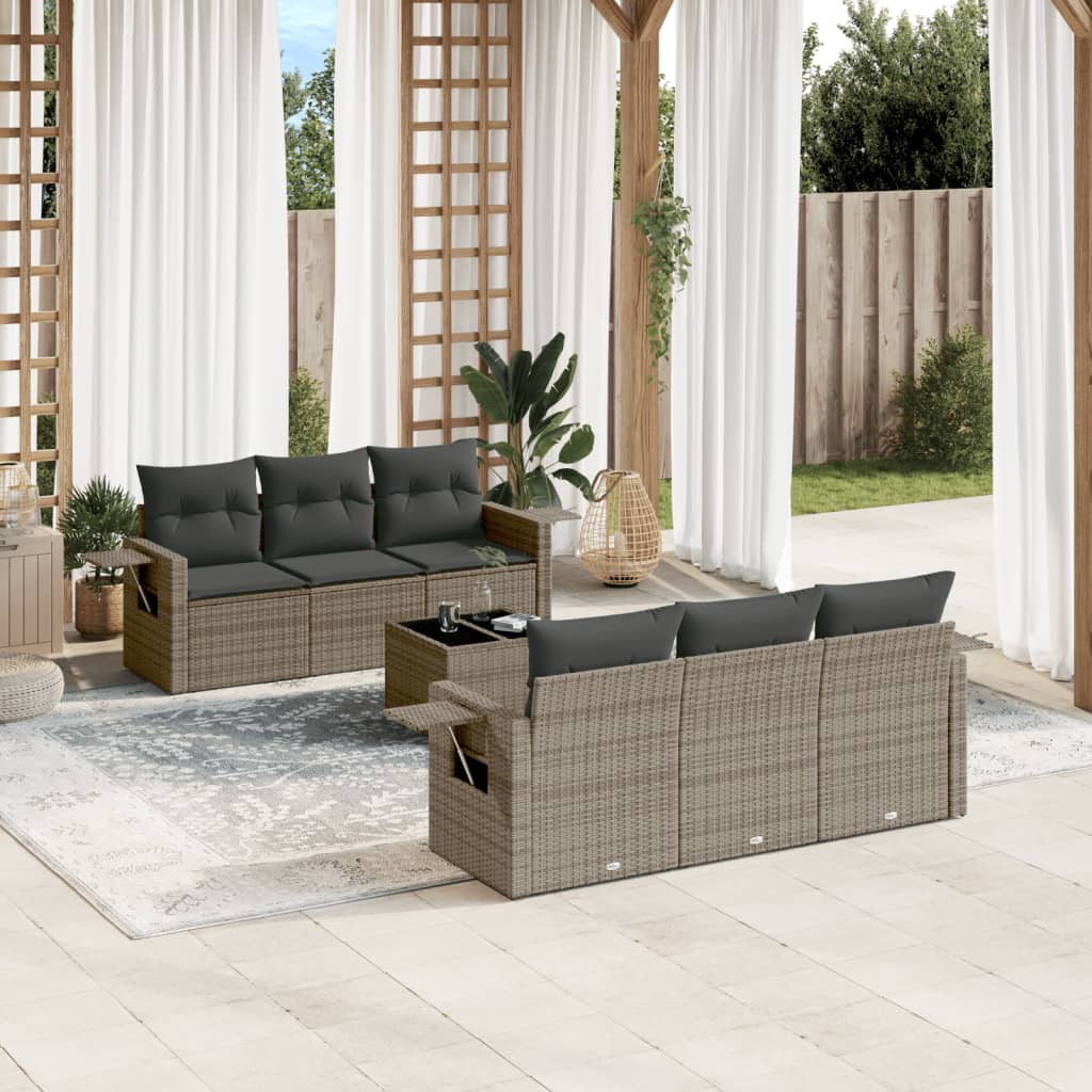 7-dijelni set vrtnih sofa sivi od poliratana Siva 85 x 62 x 69 cm