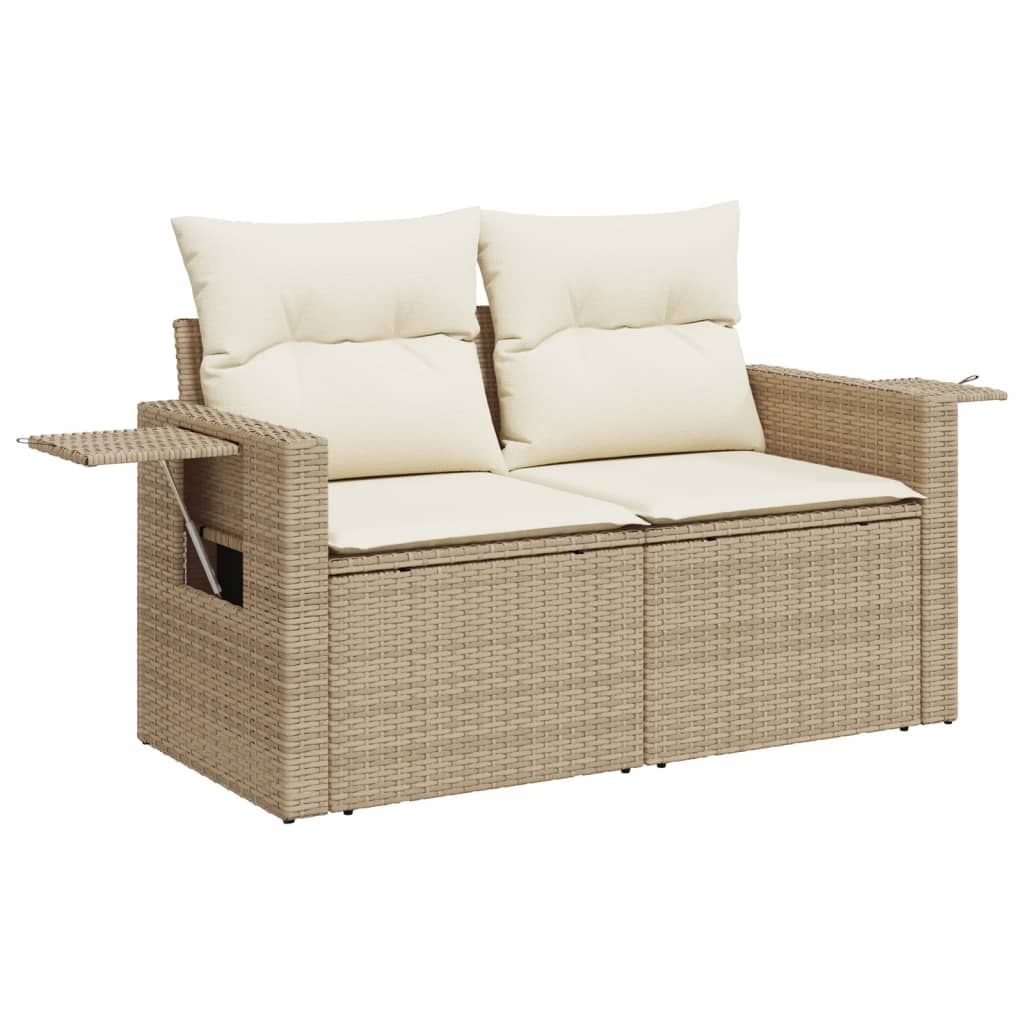 9-dijelni set vrtnih sofa s jastucima bež od poliratana 85 x 62 x 69 cm