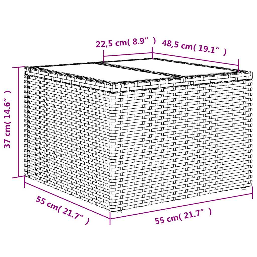 Vrtni set od 8 dijelova s jastucima, smeđi poliratan