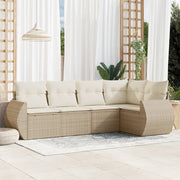 5-dijelni vrtni set sofa s jastucima bež od poliratana 70 x 62 x 69 cm