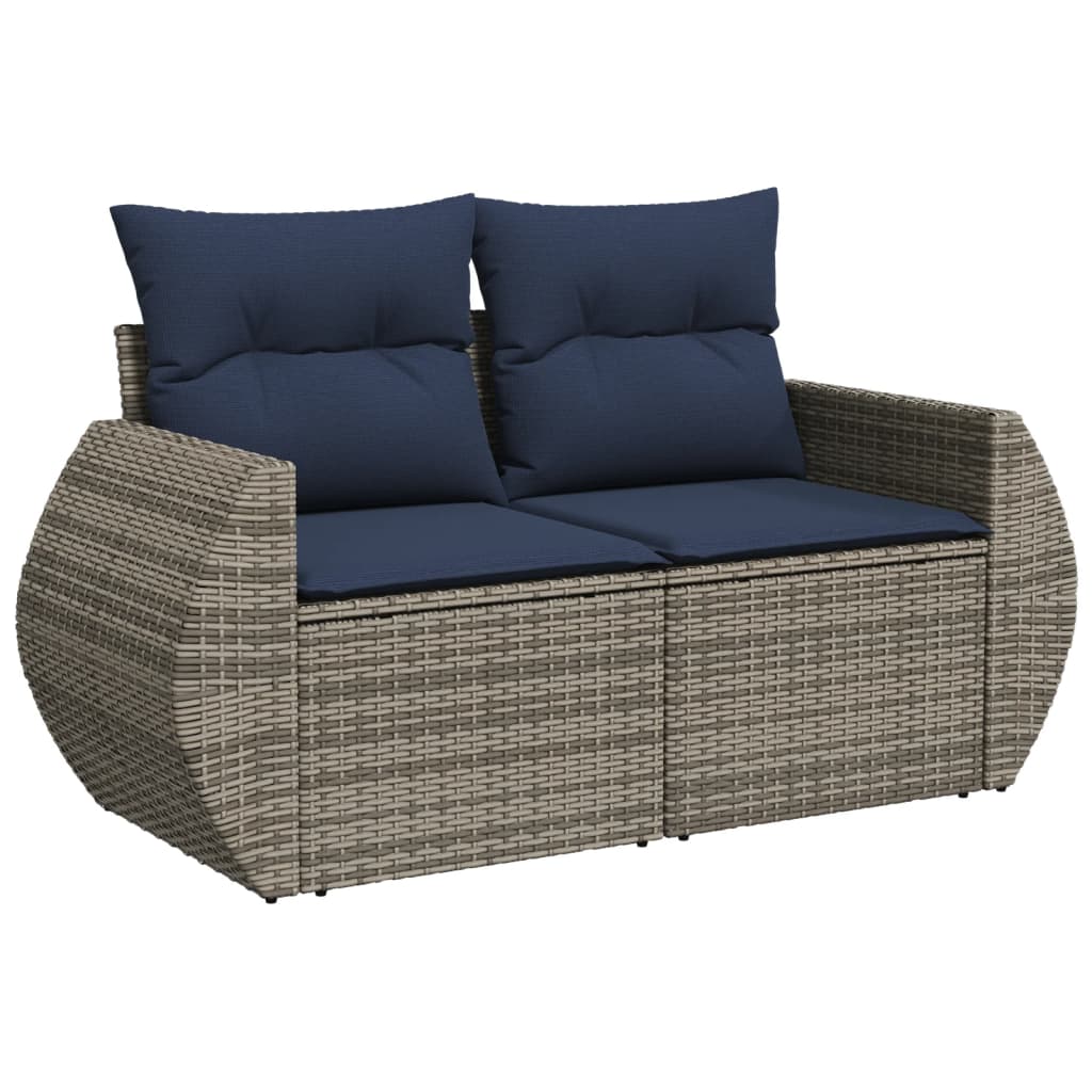 Vrtni set od 6 dijelova s jastucima, sivi poliratan