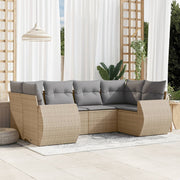 6-dijelni set vrtnih sofa s jastucima bež od poliratana 71 x 62 x 69 cm