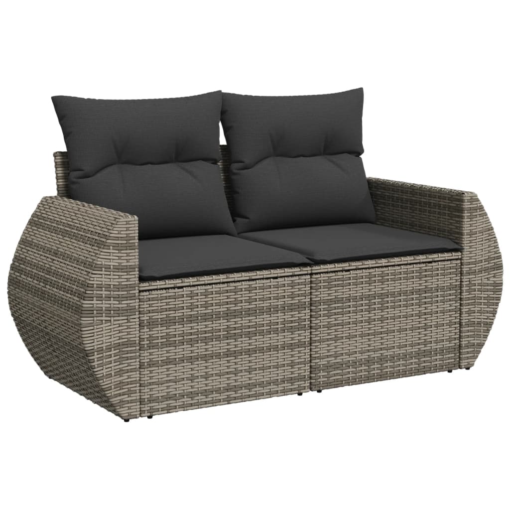 10-dijelni set vrtnih sofa od poliratana s jastucima sivi Siva 71 x 62 x 69 cm