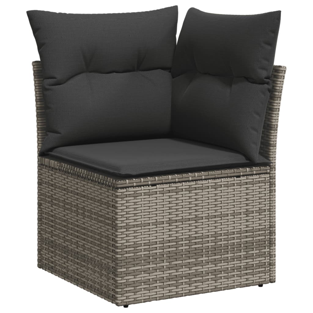 10-dijelni set vrtnih sofa od poliratana s jastucima sivi Siva 71 x 62 x 69 cm