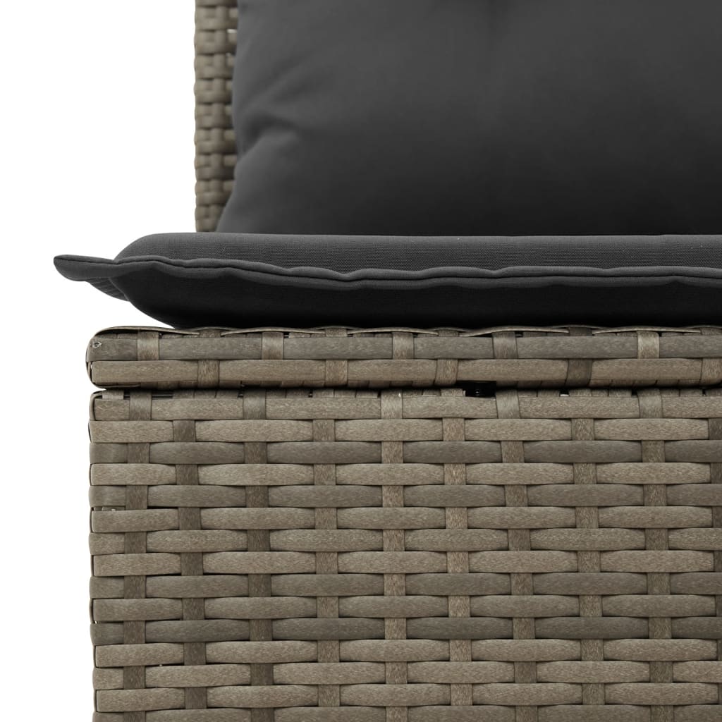 10-dijelni set vrtnih sofa od poliratana s jastucima sivi Siva 71 x 62 x 69 cm