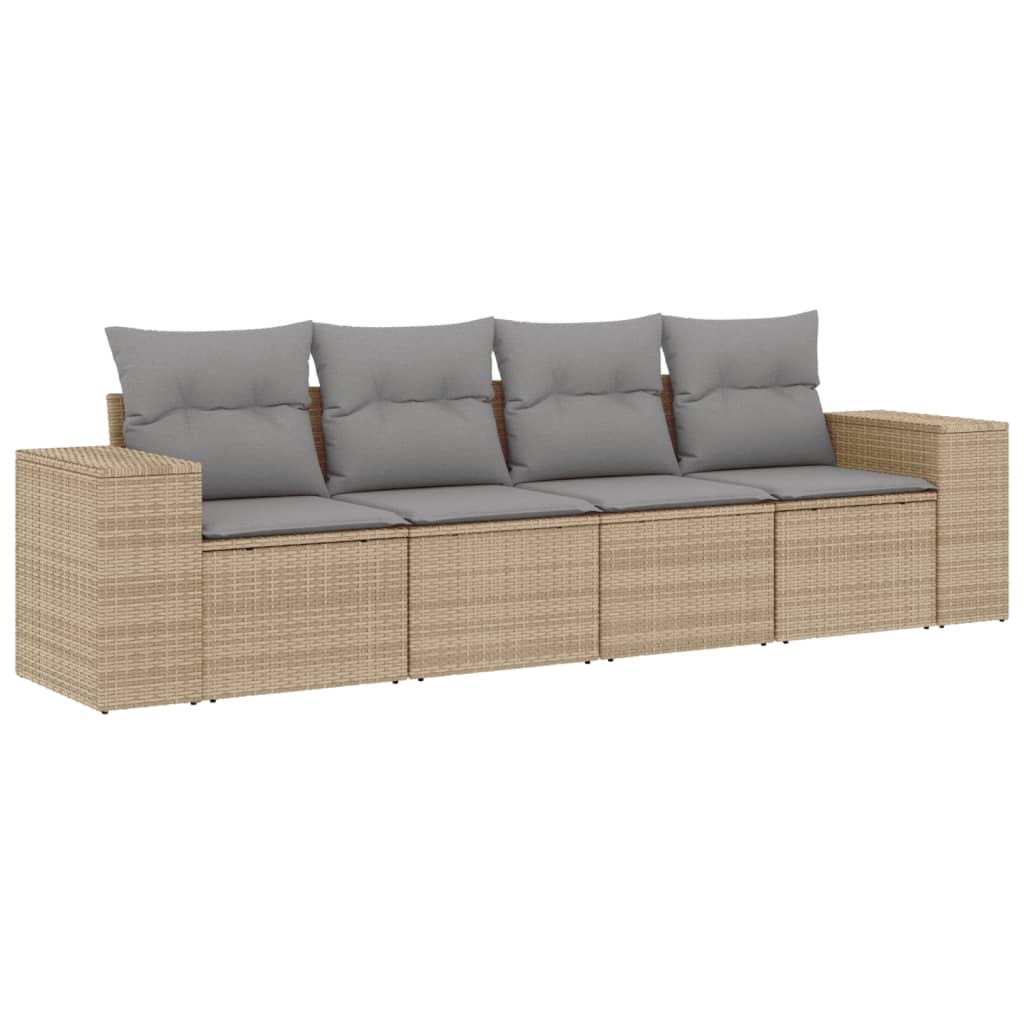 4-dijelni set vrtnih sofa s jastucima bež od poliratana