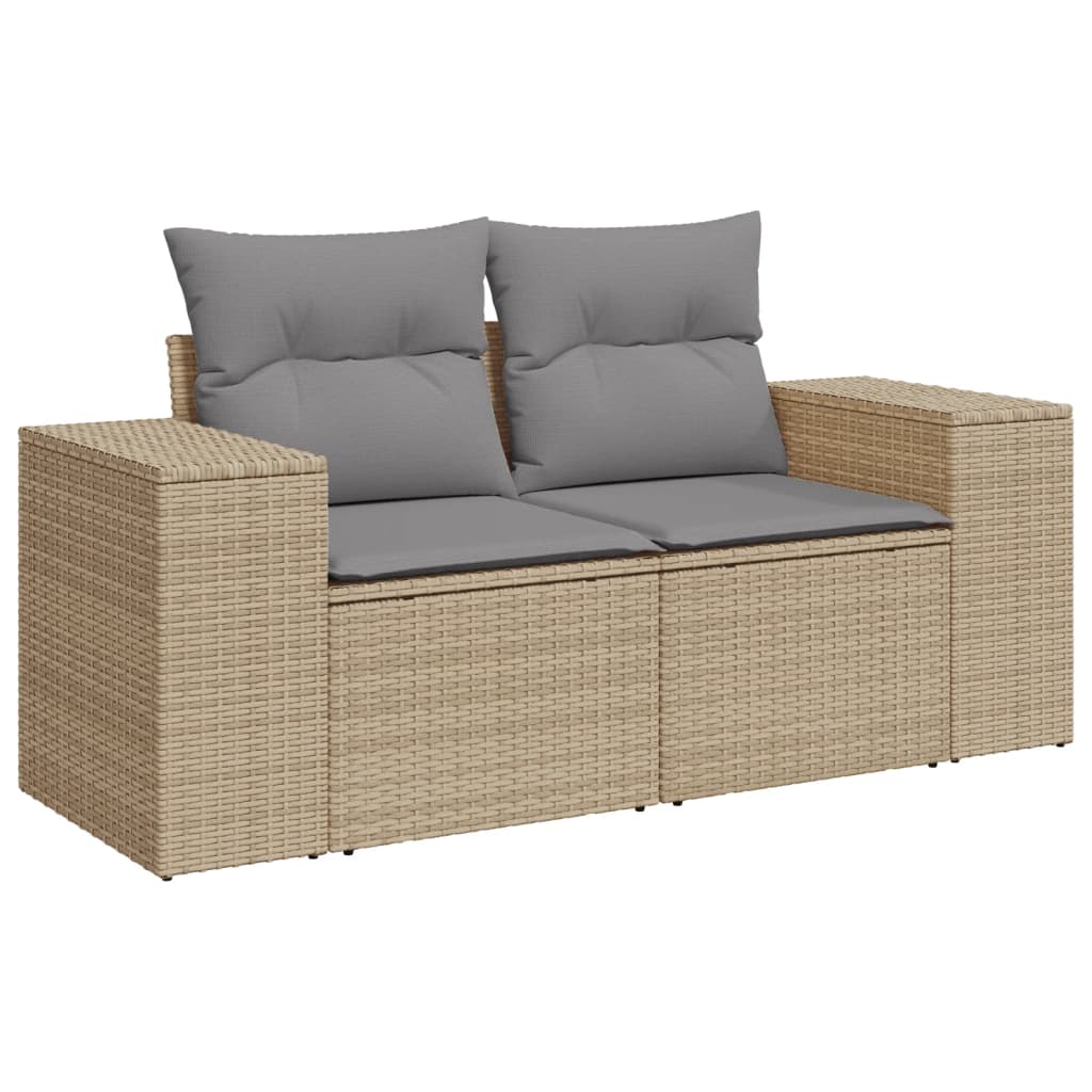 4-dijelni set vrtnih sofa s jastucima bež od poliratana