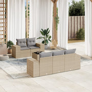 6-dijelni set vrtnih sofa s jastucima bež od poliratana 93 x 62 x 69 cm