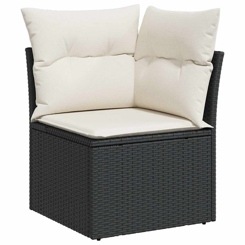 6-dijelni set vrtnih sofa s jastucima crni od poliratana Crna 83 x 62 x 69 cm