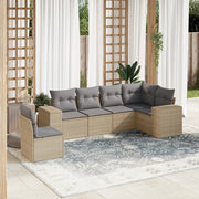 6-dijelni set vrtnih sofa s jastucima bež od poliratana 83 x 62 x 69 cm