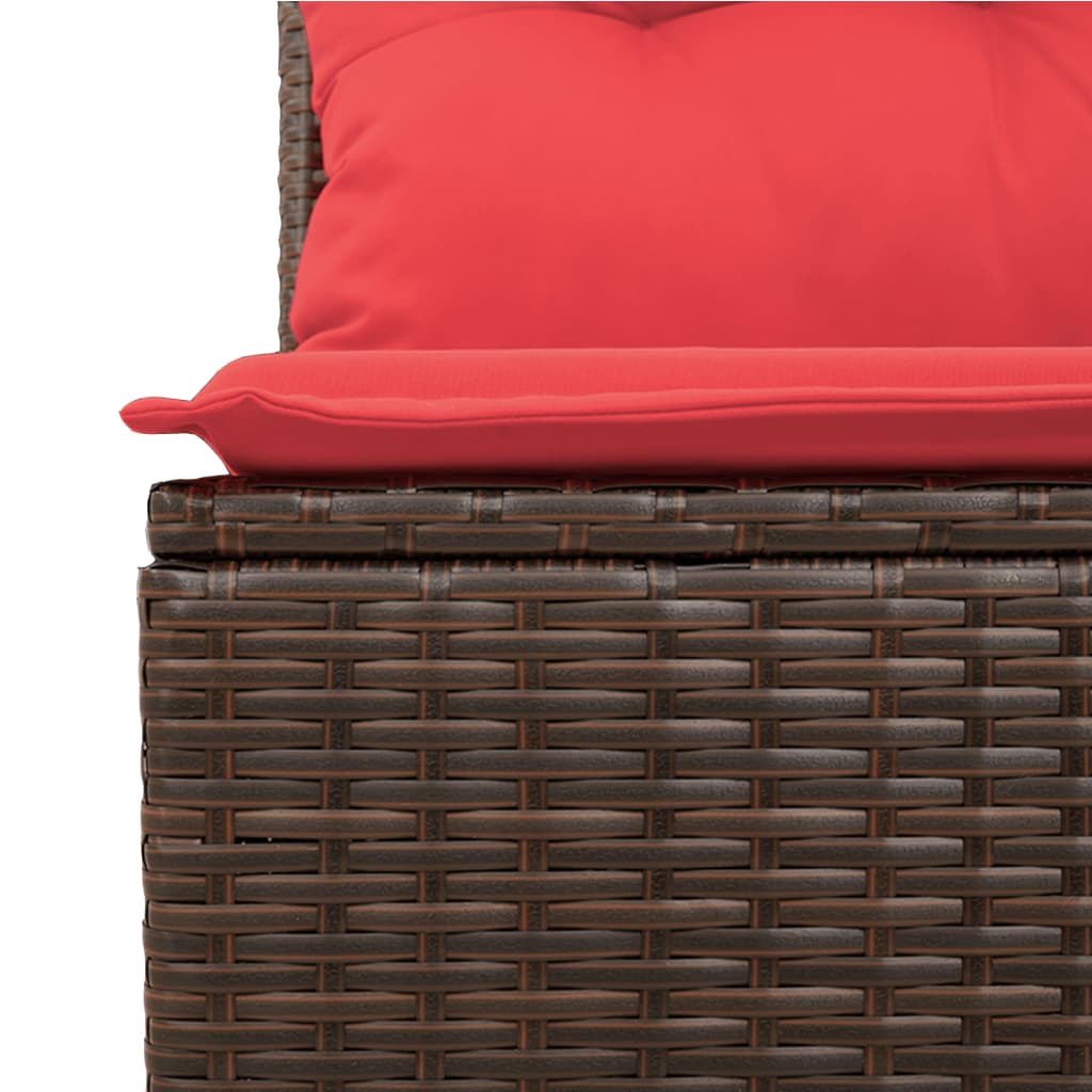 Vrtni set od 10 dijelova s jastucima, smeđi poliratan