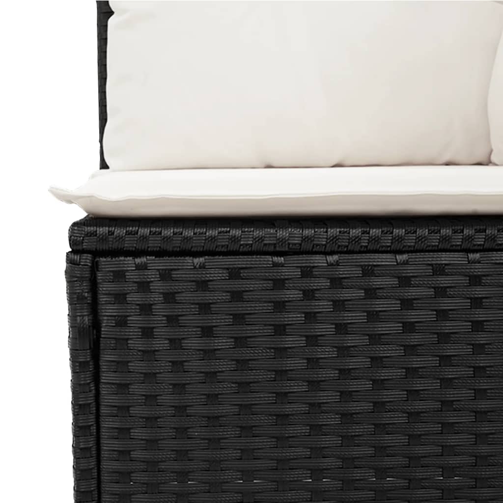 12-dijelni set vrtnih sofa od poliratana s jastucima crni