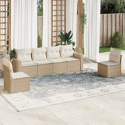6-dijelni set vrtnih sofa s jastucima bež od poliratana 66 x 62 x 69 cm