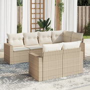 7-dijelni set vrtnih sofa od poliratana s jastucima bež 66 x 62 x 69 cm