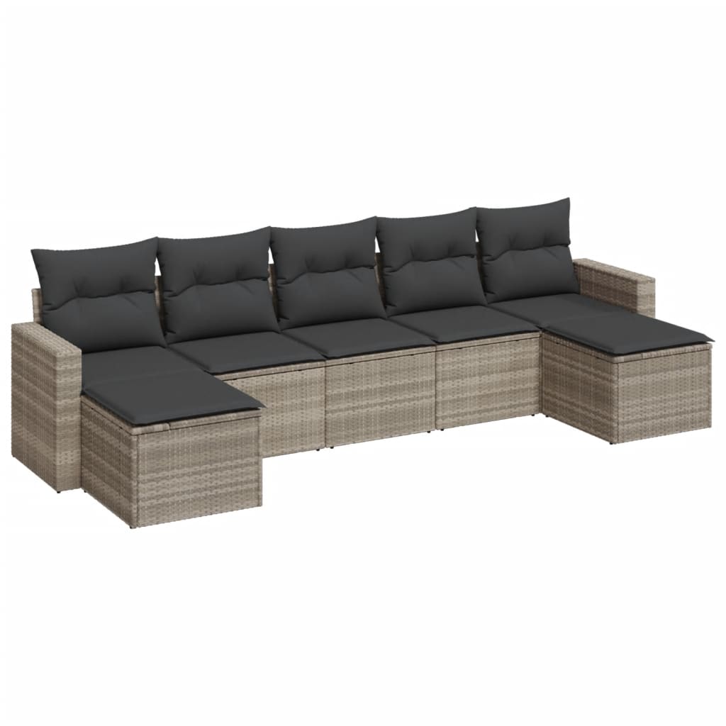 7-dijelni set vrtnih sofa svjetlosivi od poliratana Siva