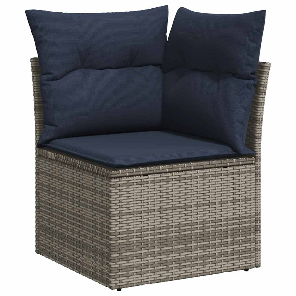 11-dijelni vrtni set s jastucima, sivi poliratan