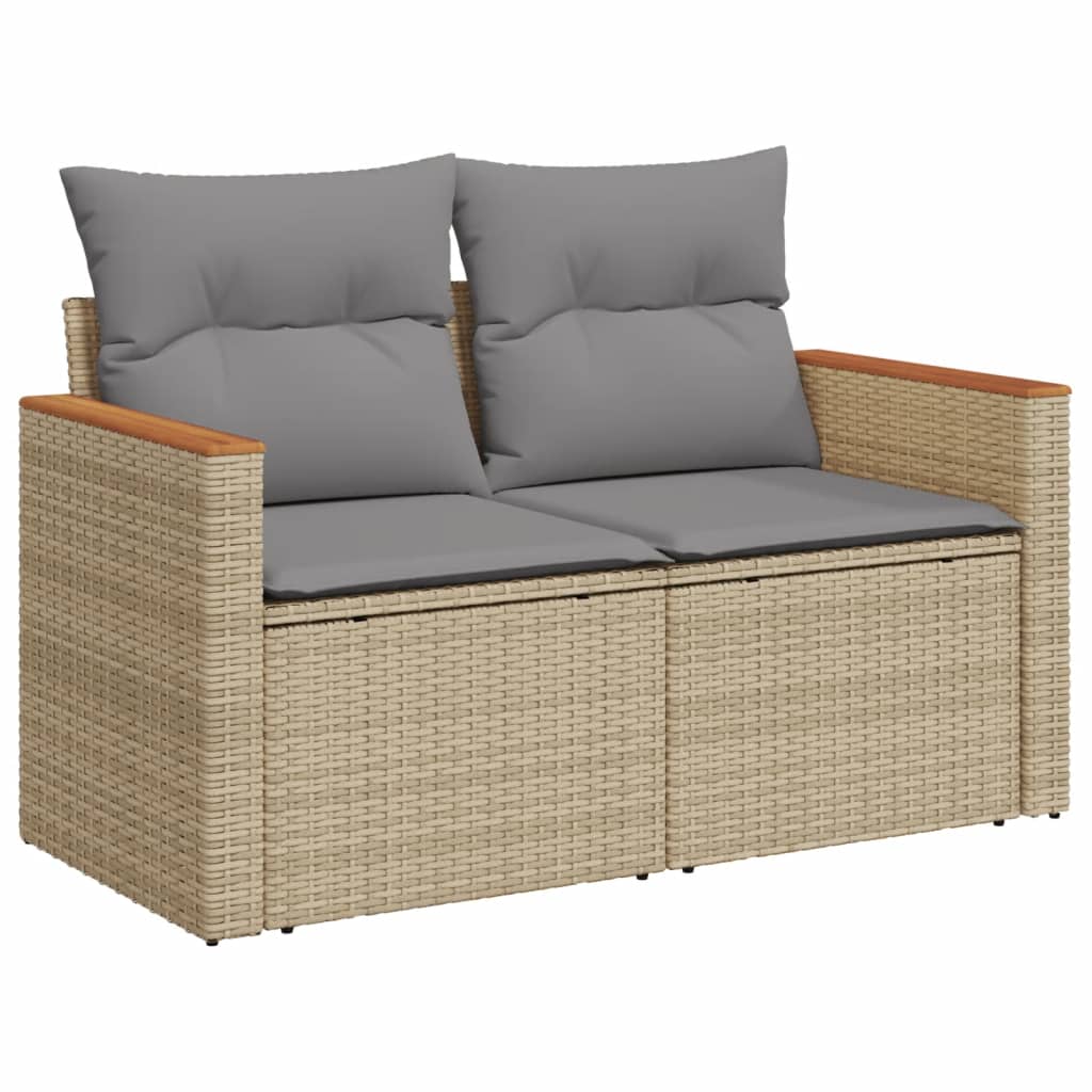 5-dijelni set vrtnih sofa s jastucima bež od poliratana