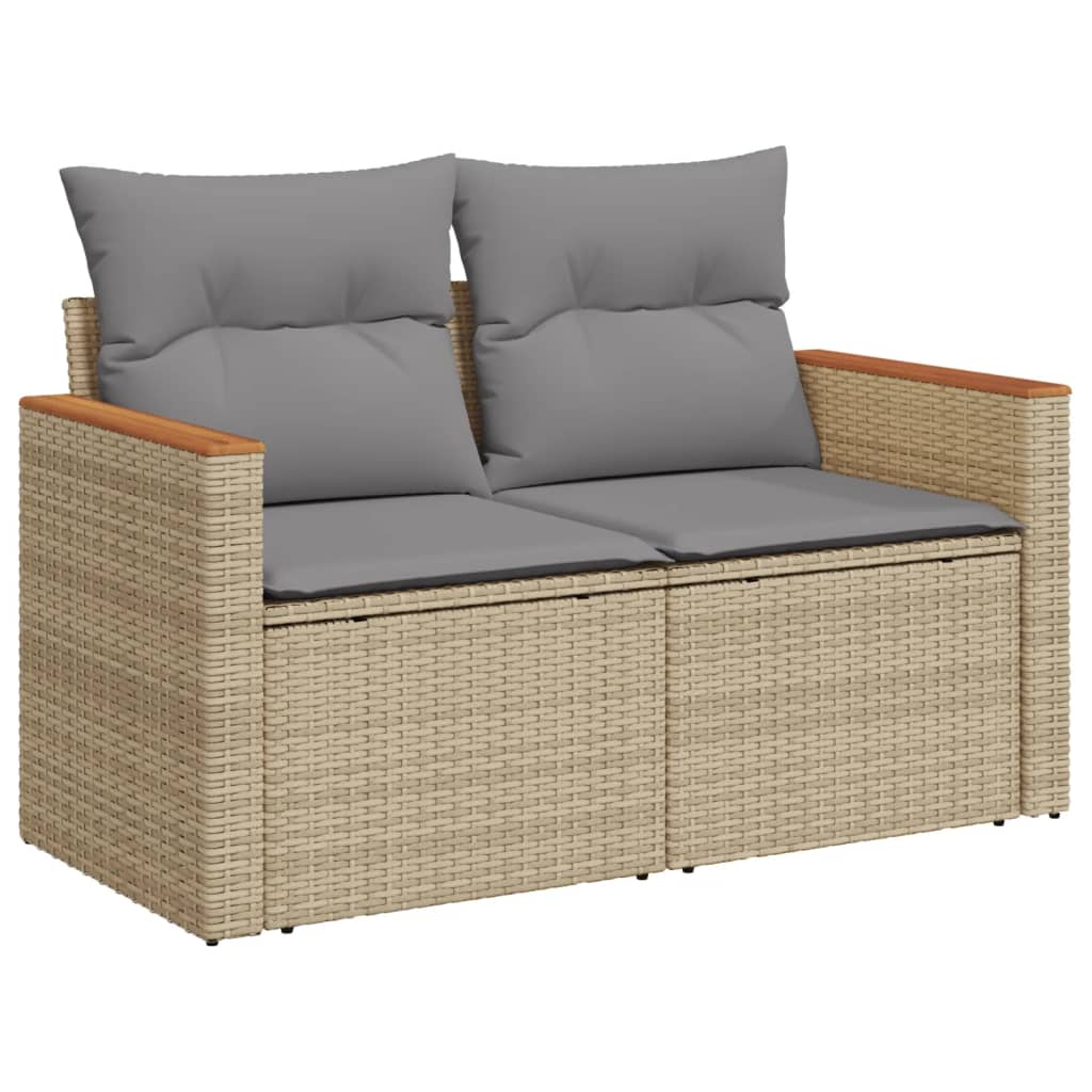 4-dijelni set vrtnih sofa s jastucima bež od poliratana
