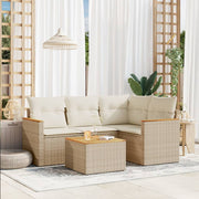 5-dijelni vrtni set sofa s jastucima bež od poliratana 62 x 62 x 69 cm