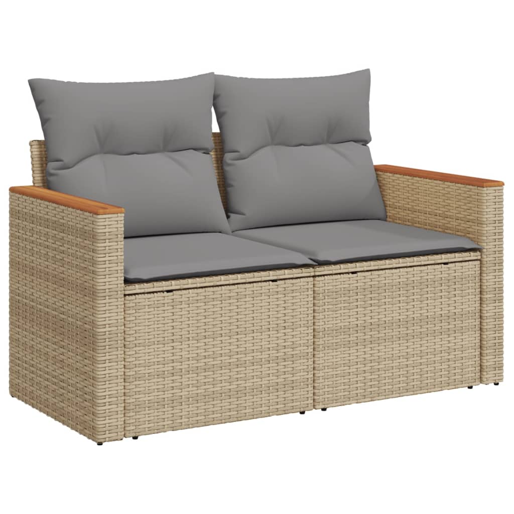 5-dijelni set vrtnih sofa s jastucima bež od poliratana