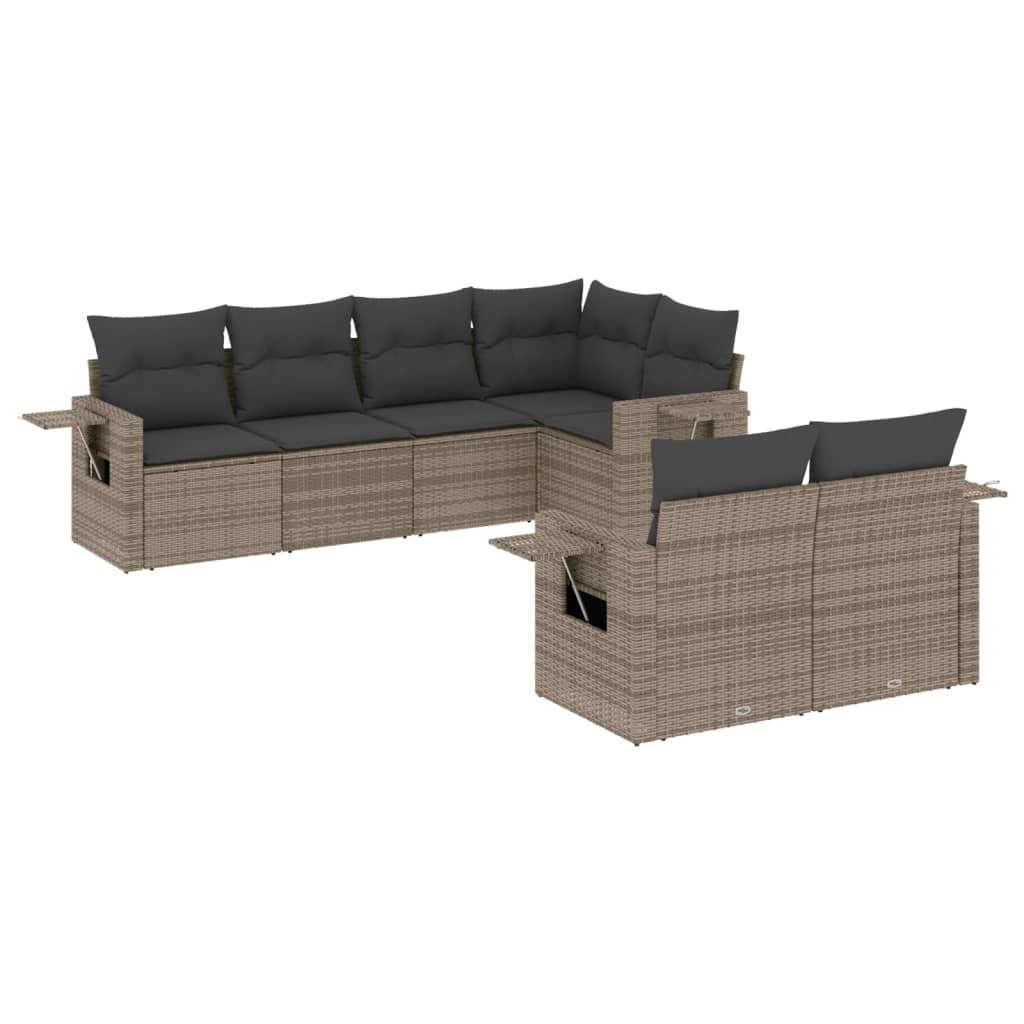 7-dijelni set vrtnih sofa sivi od poliratana Siva 62 x 62 x 69 cm