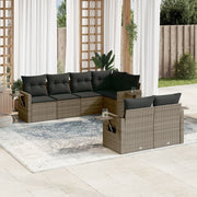 7-dijelni set vrtnih sofa sivi od poliratana Siva 62 x 62 x 69 cm