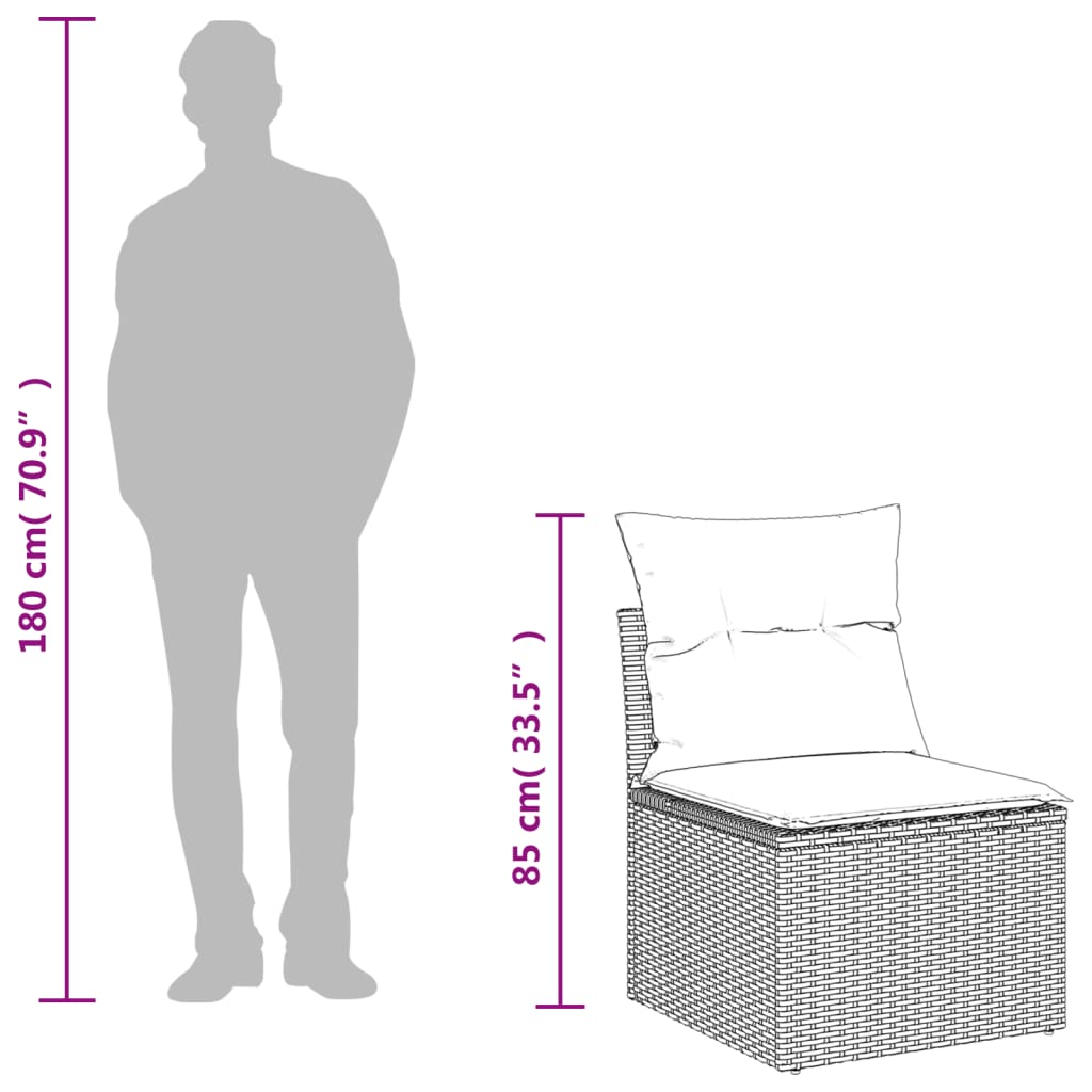 5-dijelni set vrtnih sofa s jastucima bež od poliratana