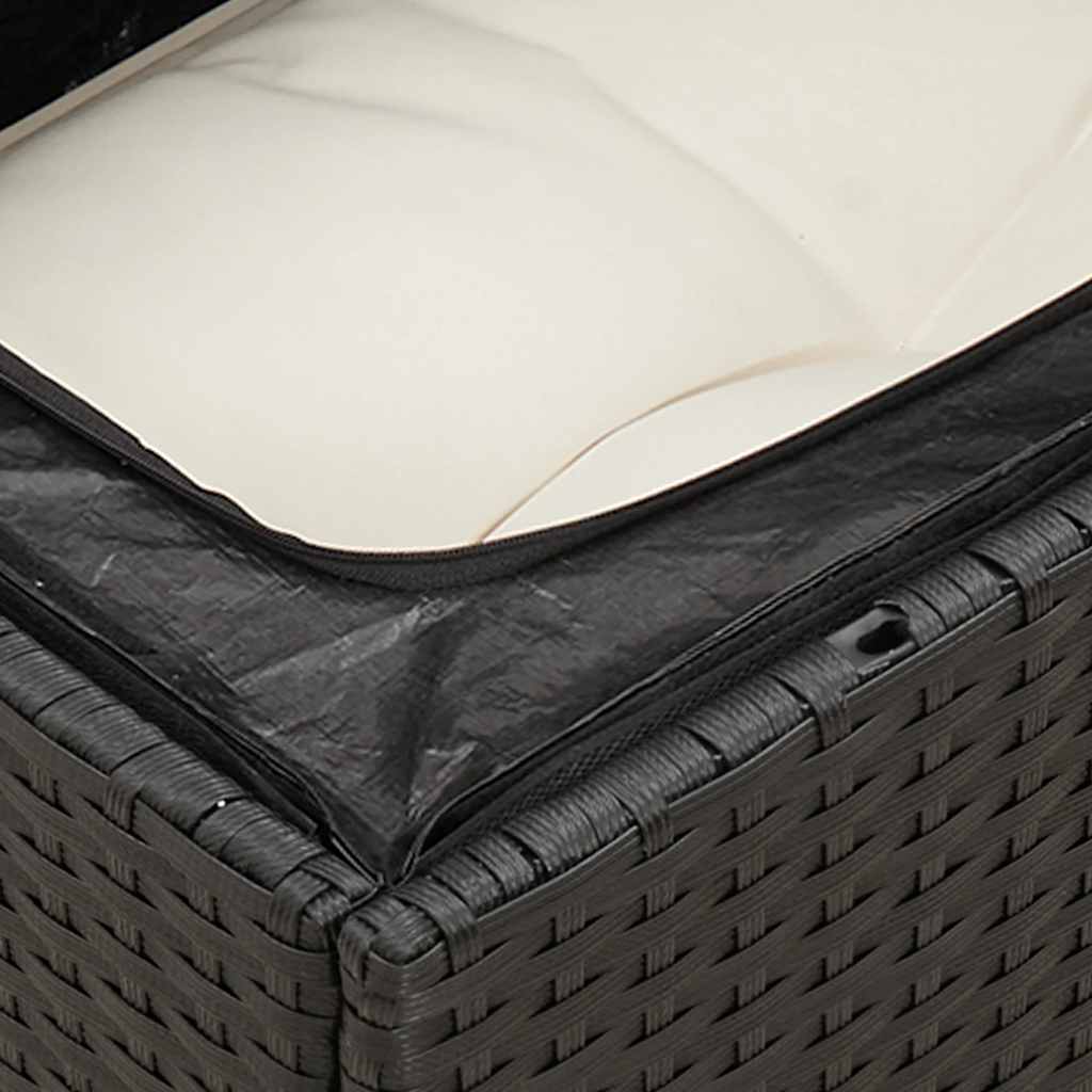 7-dijelni set vrtnih sofa od poliratana s jastucima crni Crna 62 x 62 x 69 cm