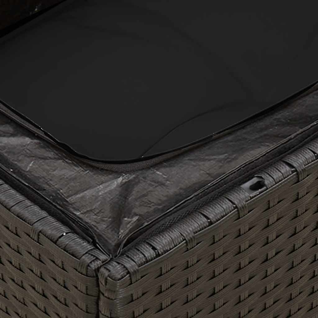 6-dijelni set vrtnih sofa s jastucima crni od poliratana Crna 62 x 62 x 69 cm