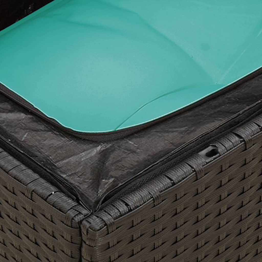 7-dijelni set vrtnih sofa od poliratana s jastucima crni Crna 62 x 62 x 69 cm