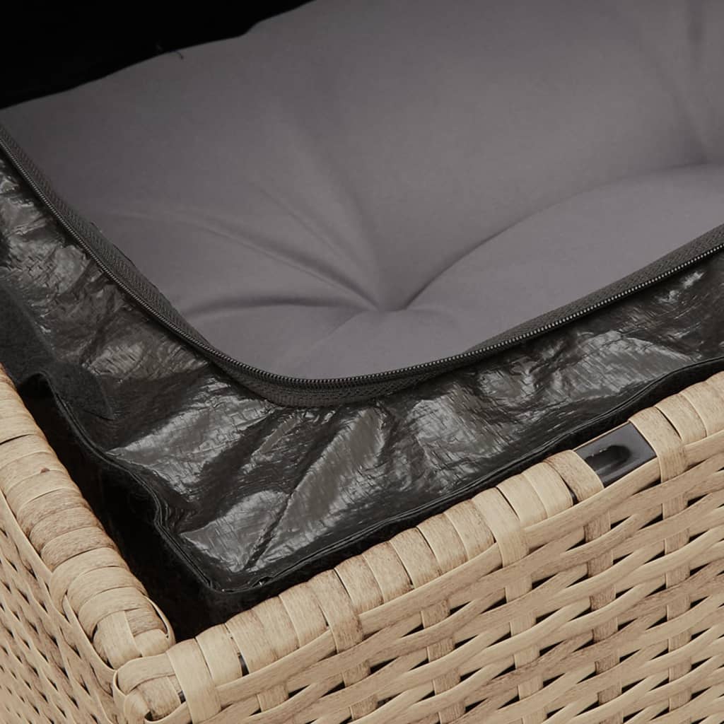 5-dijelni set vrtnih sofa s jastucima bež od poliratana