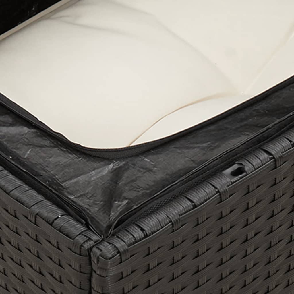 6-dijelni set vrtnih sofa s jastucima crni od poliratana Crna 62 x 62 x 69 cm