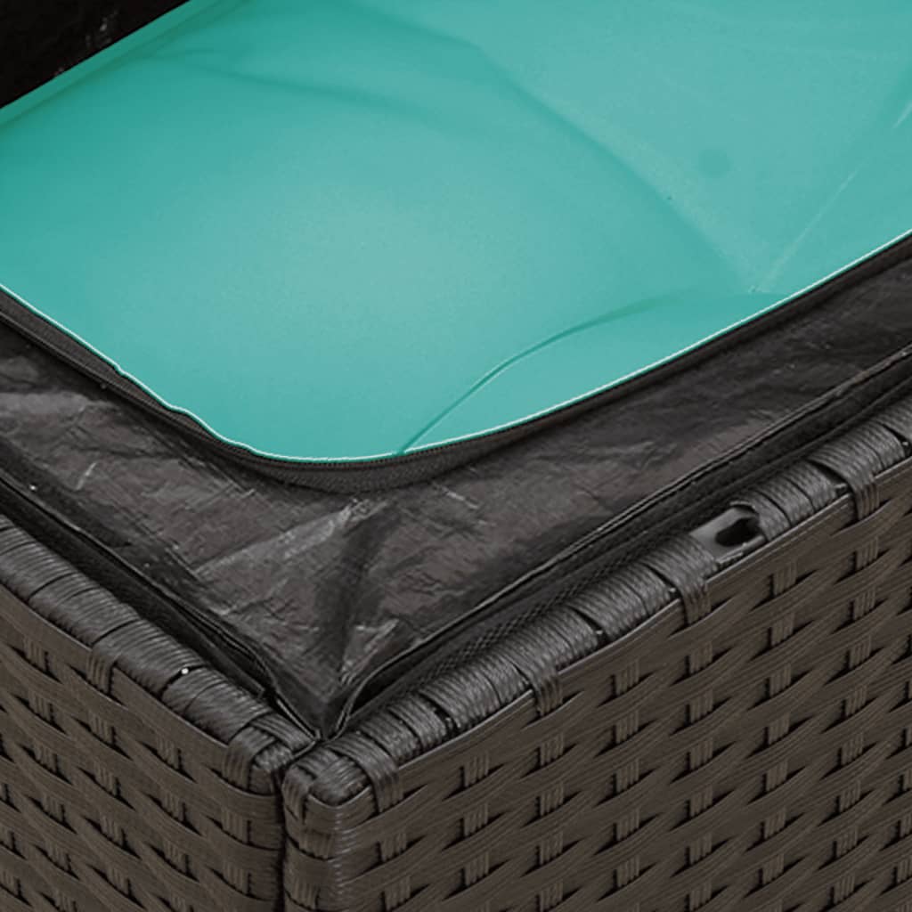 11-dijelni set vrtnih sofa od poliratana s jastucima crni Crna 62 x 62 x 69 cm