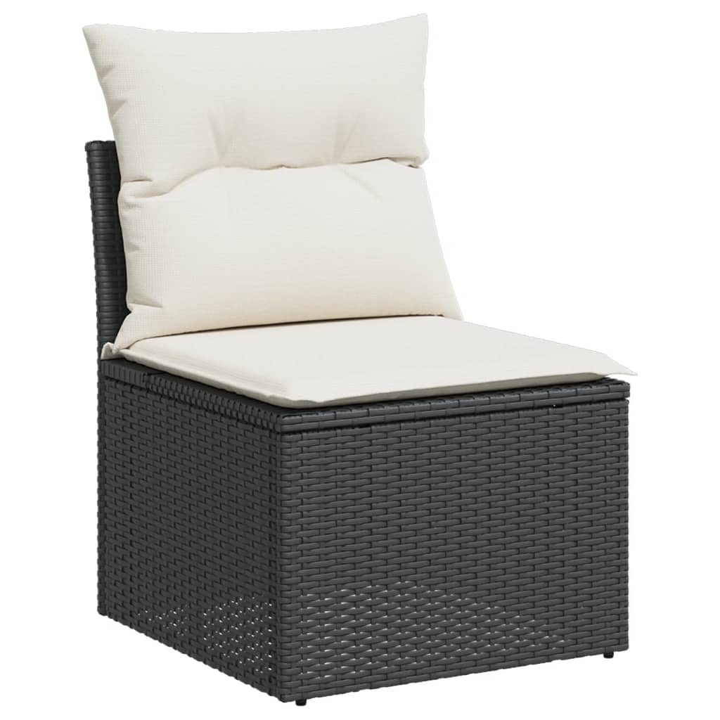 12-dijelni set vrtnih sofa od poliratana s jastucima crni