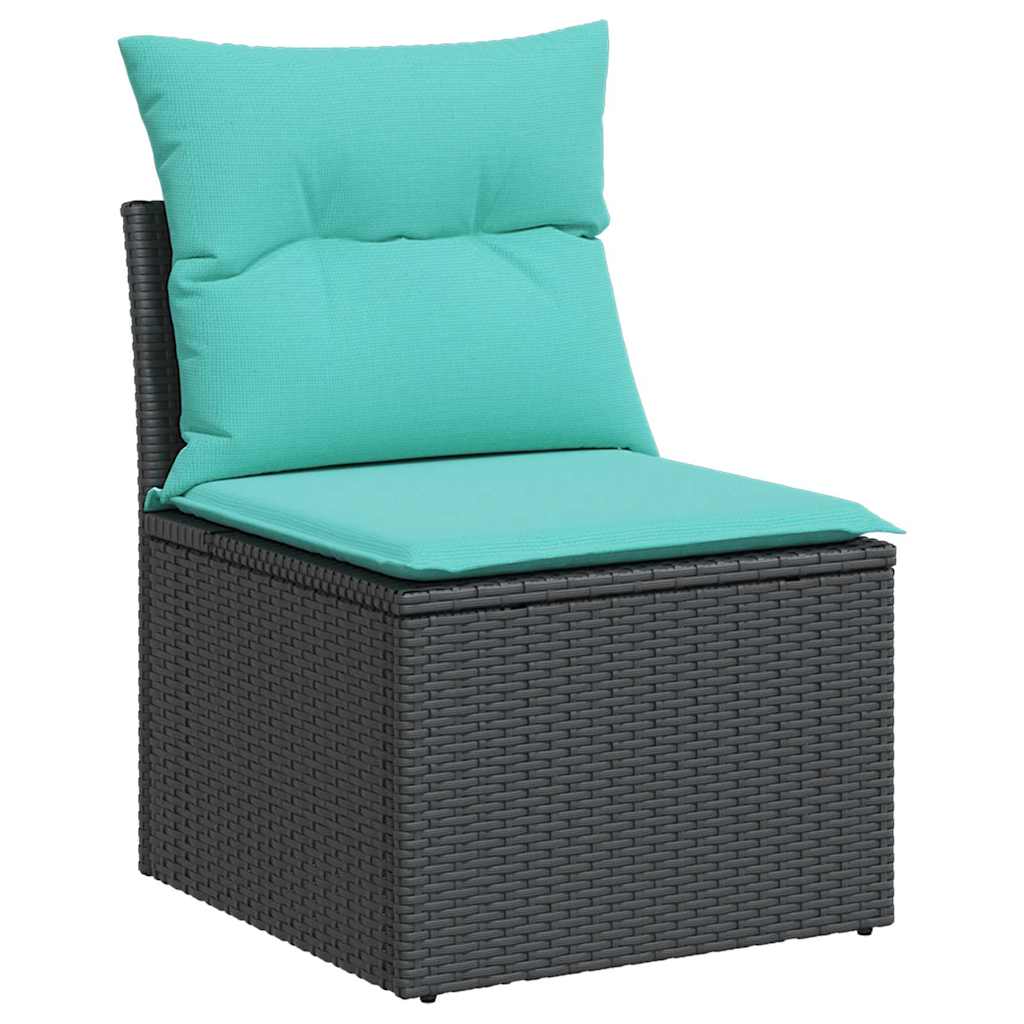 12-dijelni set vrtnih sofa s jastucima poliratan crni