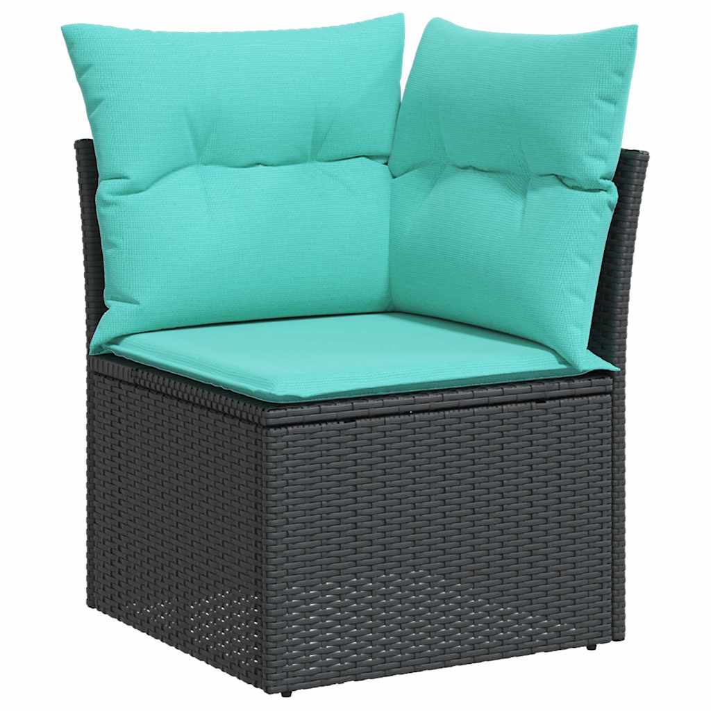 12-dijelni set vrtnih sofa s jastucima poliratan crni