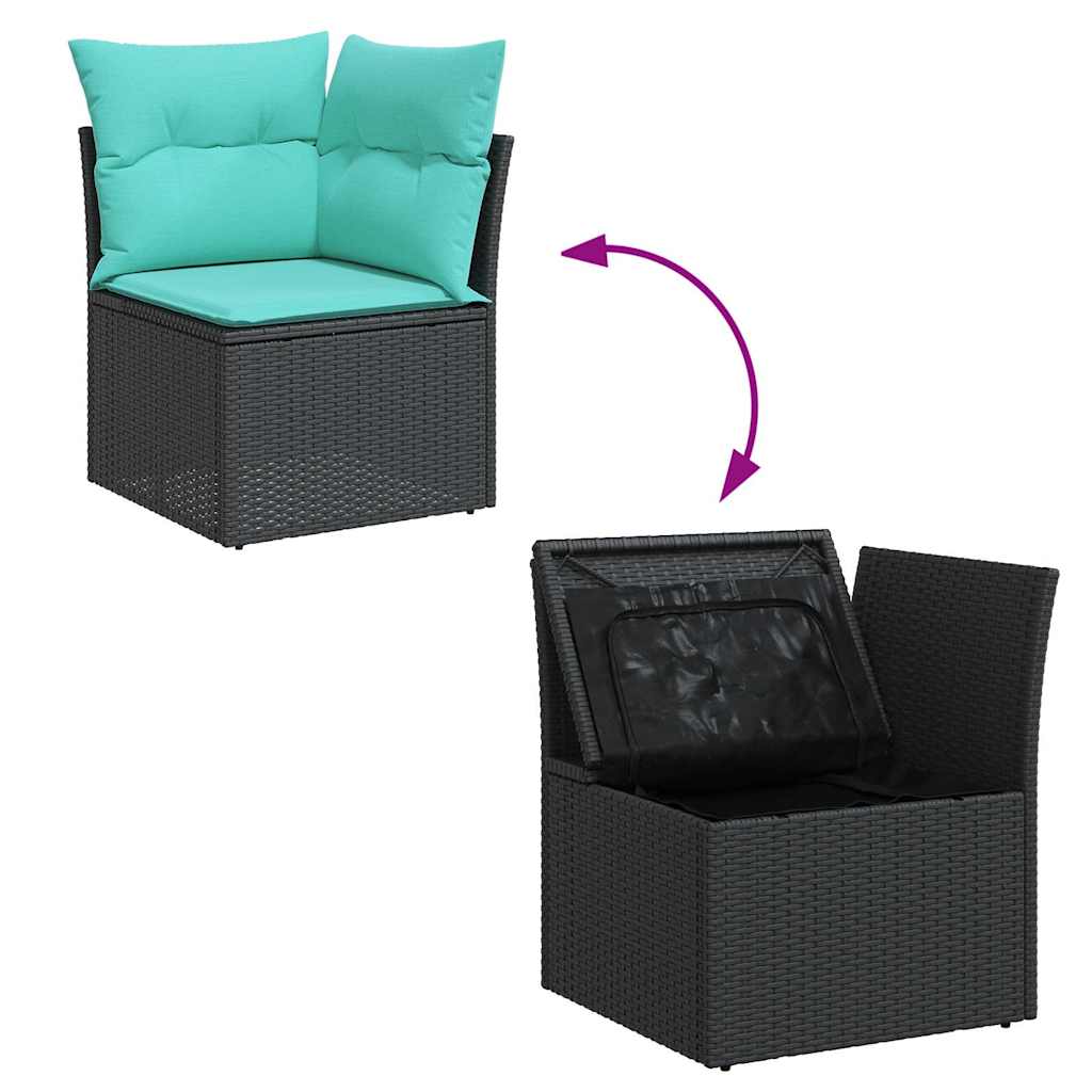 12-dijelni set vrtnih sofa s jastucima poliratan crni