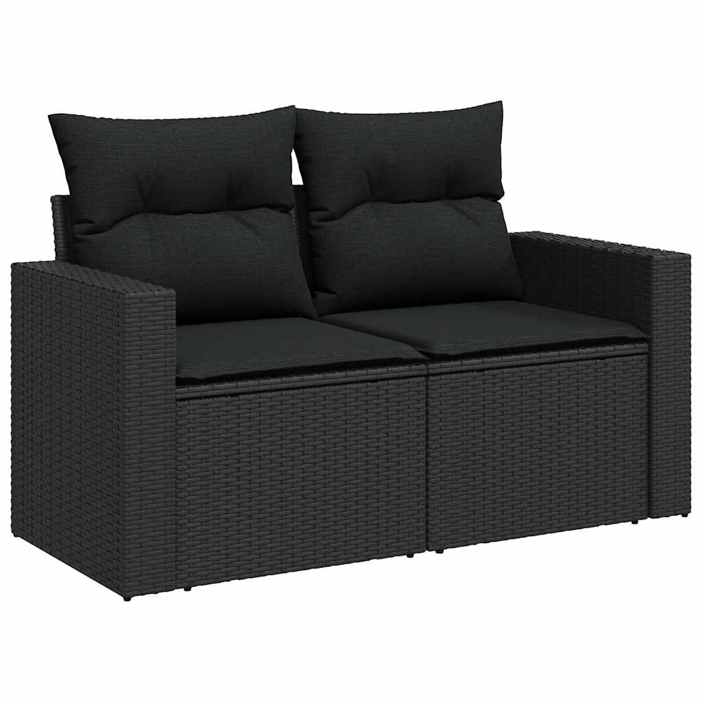 5-dijelna vrtna garnitura od poliratana s jastucima crna 66 x 62 x 69 cm
