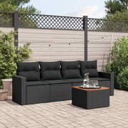 5-dijelna vrtna garnitura od poliratana s jastucima crna 66 x 62 x 69 cm