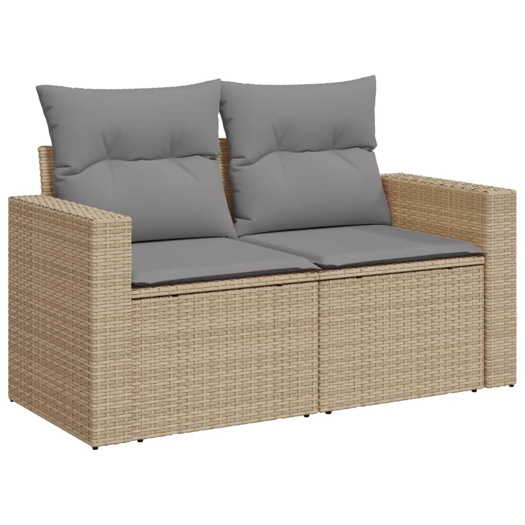5-dijelni set vrtnih sofa s jastucima bež od poliratana