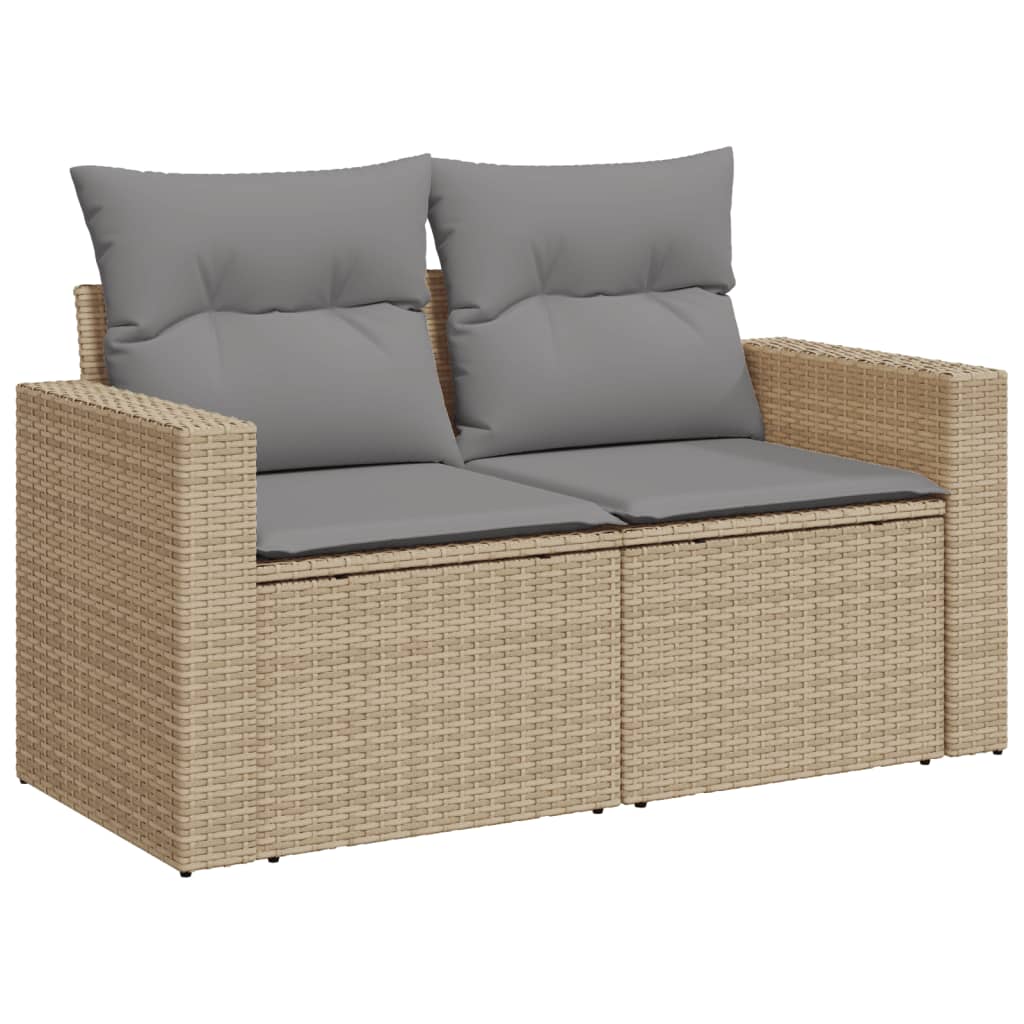 6-dijelni set vrtnih sofa s jastucima bež od poliratana 66 x 62 x 69 cm