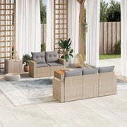6-dijelni set vrtnih sofa s jastucima bež od poliratana 66 x 62 x 69 cm