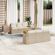 7-dijelni set vrtnih sofa od poliratana s jastucima bež 66 x 62 x 69 cm