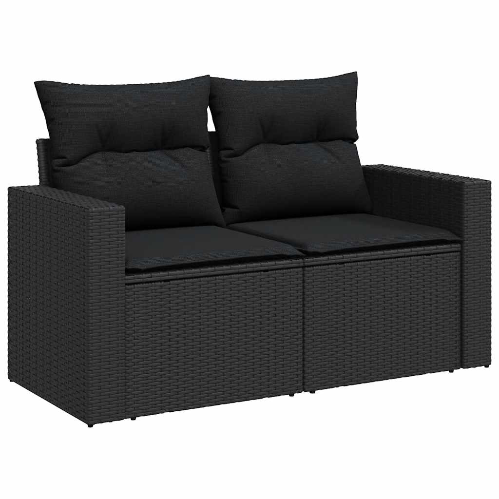 7-dijelni set vrtnih sofa od poliratana s jastucima crni Crna 66 x 62 x 69 cm