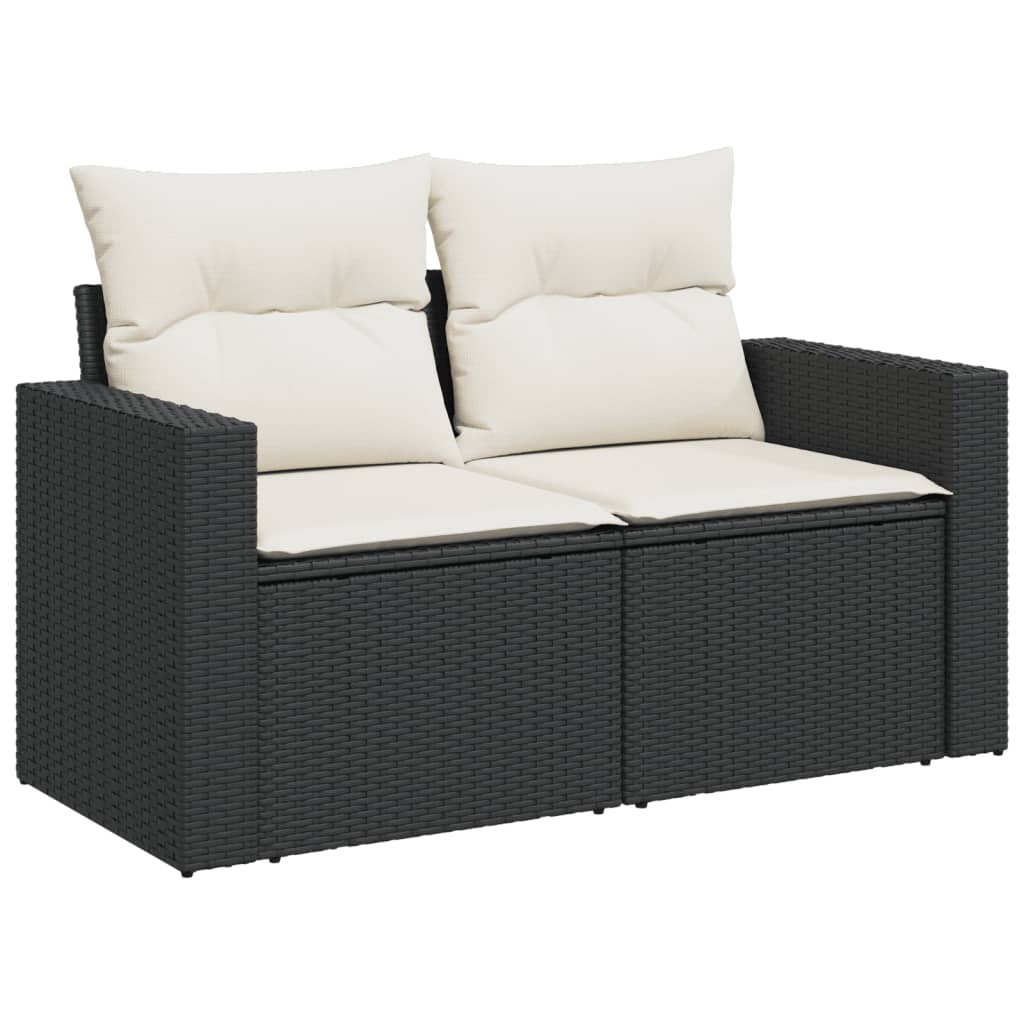 12-dijelni set vrtnih sofa od poliratana s jastucima crni