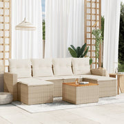 7-dijelni set vrtnih sofa od poliratana s jastucima bež 66 x 62 x 69 cm