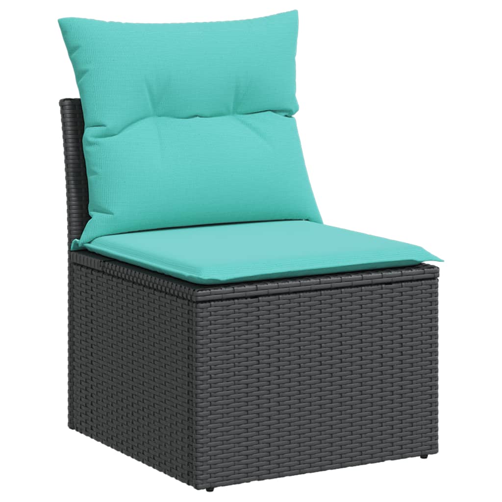 12-dijelni set vrtnih sofa s jastucima poliratan crni