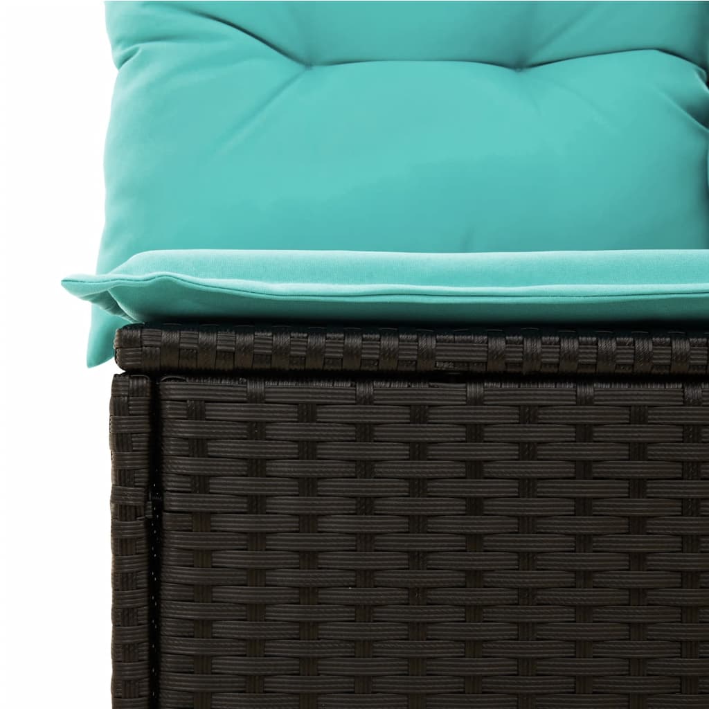 12-dijelni set vrtnih sofa s jastucima poliratan crni