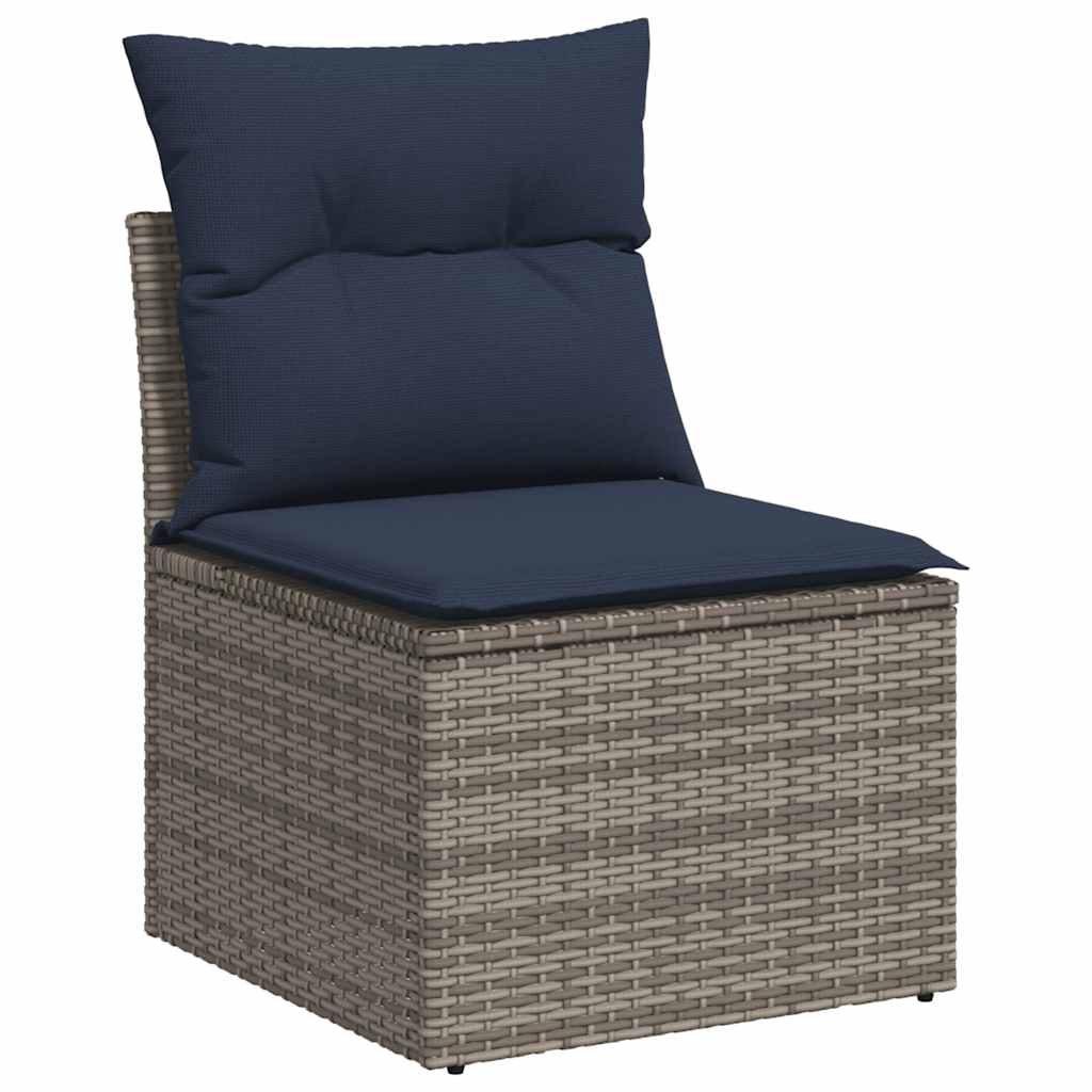Vrtni set od 10 dijelova s jastucima, sivi poliratan